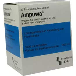 AMPUWA Muoviset injektio-/infuusioampullit, 20X20 ml, 20X20 ml