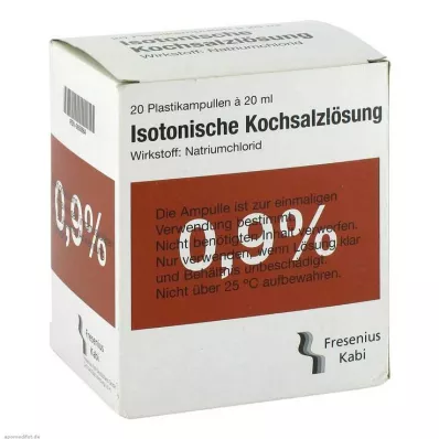 KOCHSALZLÖSUNG 0,9-prosenttista muovia, Fresenius, 20X20 ml