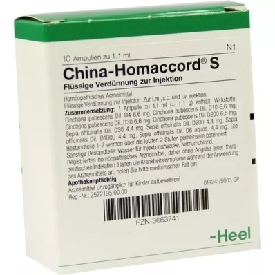 CHINA HOMACCORD S Ampullit, 10 kpl