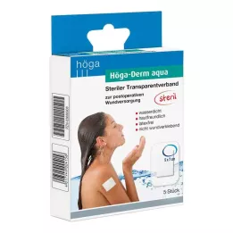 HÖGA-DERM aqua ste.Transp.Dressing.with.Wound.Res.5x7 cm, 5 kpl
