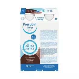 FRESUBIN ENERGY DRINK Juomapullo, 4X200 ml, suklaa