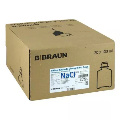ISOTONE Suolaliuos 0,9 % Braun Ecoflac Plus, 20X100 ml