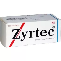 ZYRTEC Kalvopäällysteiset tabletit, 100 kpl