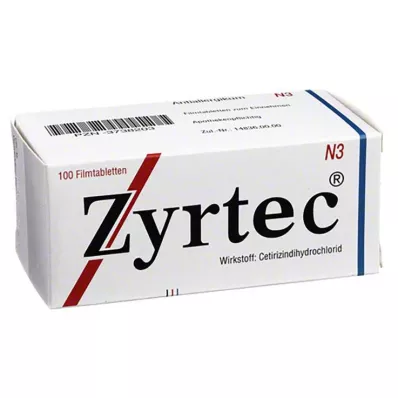 ZYRTEC Kalvopäällysteiset tabletit, 100 kpl