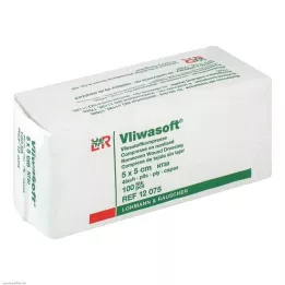 VLIWASOFT Kuitukangaspakkaukset 5x5 cm ei-steriilit 4l, 100 kpl