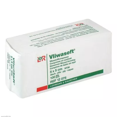VLIWASOFT Kuitukangaspakkaukset 5x5 cm ei-steriilit 4l, 100 kpl