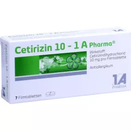 CETIRIZIN 10-1A Pharma kalvopäällysteiset tabletit, 7 kpl