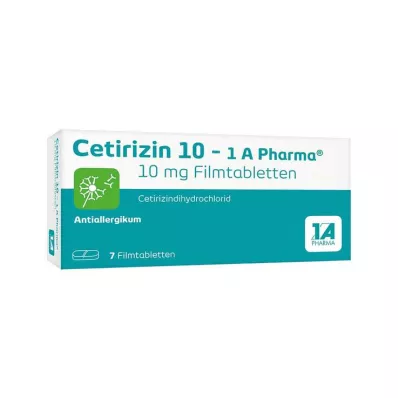 CETIRIZIN 10-1A Pharma kalvopäällysteiset tabletit, 7 kpl