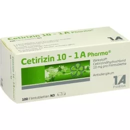 CETIRIZIN 10-1A Pharma kalvopäällysteiset tabletit, 100 kpl