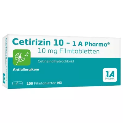 CETIRIZIN 10-1A Pharma kalvopäällysteiset tabletit, 100 kpl