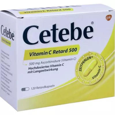 CETEBE C-vitamiinia hitaasti vapauttavia kapseleita 500 mg, 120 kpl