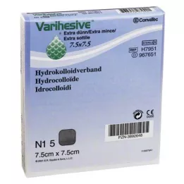 VARIHESIVE erittäin ohut 7,5x7,5 cm HKV hydroaktiivinen, 5 kpl