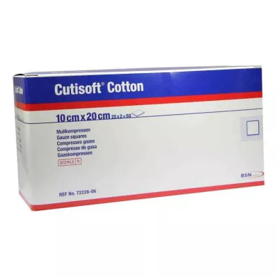 CUTISOFT Puuvilla Compr.10x20 cm ster.8x, 25X2 St