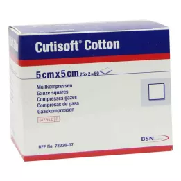 CUTISOFT Puuvilla Compr.5x5 cm steriili 12x, 25X2 St