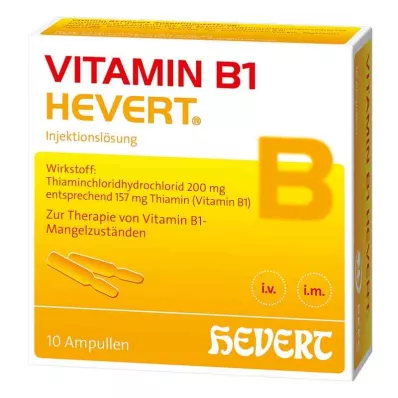 VITAMIN B1 HEVERT ampullia, 10 kpl VITAMIN B1 HEVERT ampullia, 10 kpl