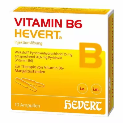 VITAMIN B6 HEVERT Ampullit, 10X2 ml VITAMIN B6 HEVERT Ampullit, 10X2 ml