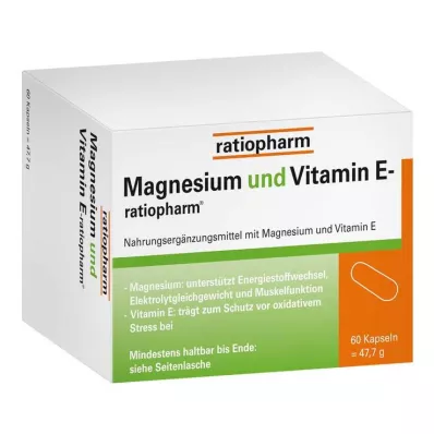 MAGNESIUM UND VITAMIN E-ratiopharm kapselit, 60 kpl