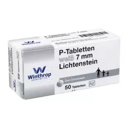 P TABLETTEN valkoinen 7 mm jako, 50 kpl