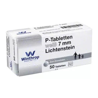 P TABLETTEN valkoinen 7 mm jako, 50 kpl
