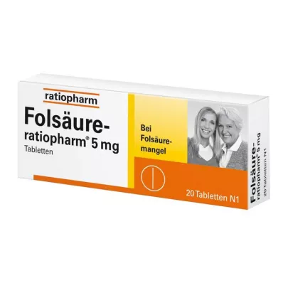 FOLSÄURE-RATIOPHARM 5 mg tabletit, 20 kpl