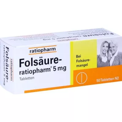 FOLSÄURE-RATIOPHARM 5 mg tabletit, 50 kpl