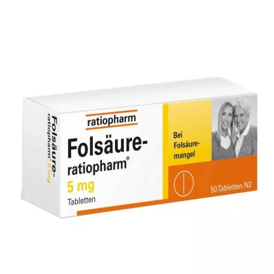FOLSÄURE-RATIOPHARM 5 mg tabletit, 50 kpl