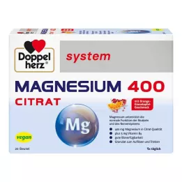 DOPPELHERZ Magnesium 400 Citrate system Granules, 20 kpl