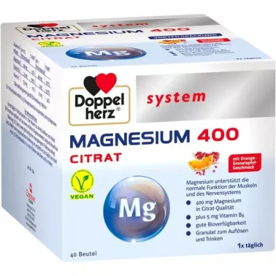 DOPPELHERZ Magnesium 400 Citrate system Granules, 40 kpl