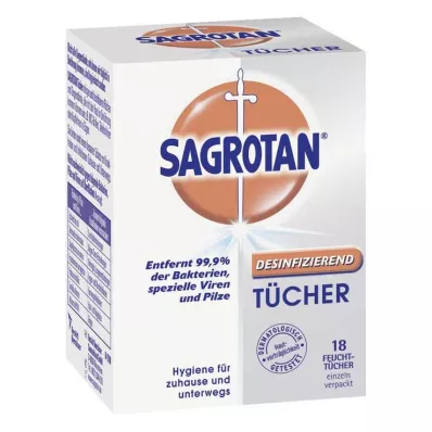 SAGROTAN Desinfiointipyyhkeet, 18 kpl SAGROTAN Desinfiointipyyhkeet, 18 kpl
