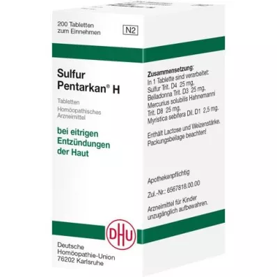 SULFUR PENTARKAN H-tabletit, 200 kpl