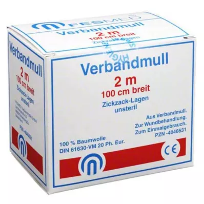 VERBANDMULL 2x1 m siksak BW 20/100 ei-steriili, 1 kpl