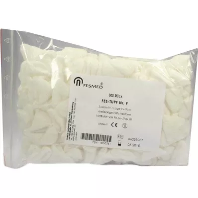 MULLTUPFER FES-TUPF No.9 ei-steriili 1kpl.9x9 cm, 300 kpl