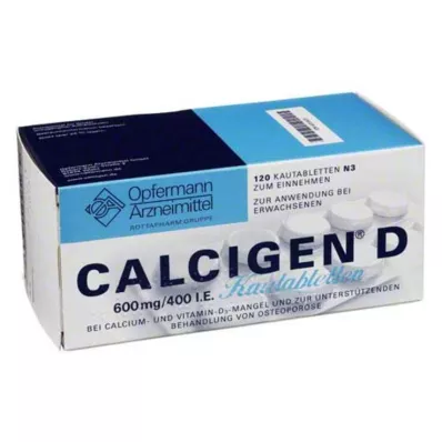 CALCIGEN D 600 mg/400 I.U. purutabletit, 120 kpl