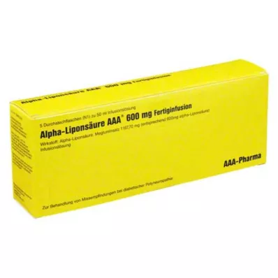 ALPHA LIPONSÄURE AAA 600 mg:n injektiopullot, 5X50 ml