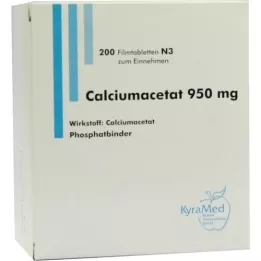 CALCIUMACETAT 950 mg kalvopäällysteiset tabletit, 200 kpl
