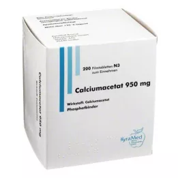 CALCIUMACETAT 950 mg kalvopäällysteiset tabletit, 200 kpl