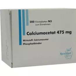 CALCIUMACETAT 475 mg kalvopäällysteiset tabletit, 200 kpl
