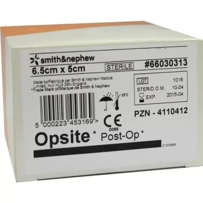 OPSITE Pylväs-OP 5x6,5 cm sidos, 6X5 kpl