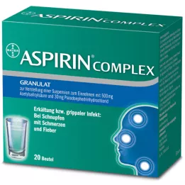 ASPIRIN COMPLEX annospussi, jossa on rakeet annostelususpension valmistukseen, 20 kpl