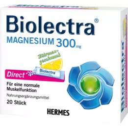 BIOLECTRA Magnesium 300 mg Direct Lemon Sticks, 20 kpl