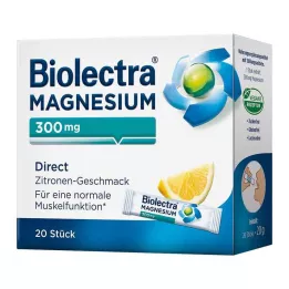 BIOLECTRA Magnesium 300 mg Direct Lemon Sticks, 20 kpl