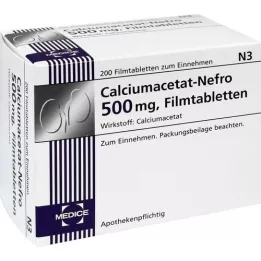 CALCIUMACETAT NEFRO 500 mg kalvopäällysteiset tabletit, 200 kpl