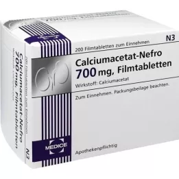 CALCIUMACETAT NEFRO 700 mg kalvopäällysteiset tabletit, 200 kpl