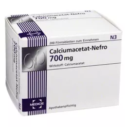 CALCIUMACETAT NEFRO 700 mg kalvopäällysteiset tabletit, 200 kpl
