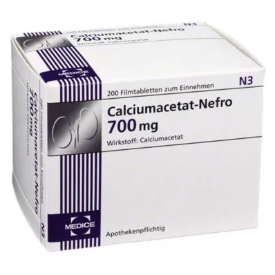 CALCIUMACETAT NEFRO 700 mg kalvopäällysteiset tabletit, 200 kpl