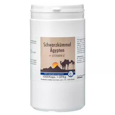 SCHWARZKÜMMEL ÄGYPTEN+E kapselit, 1000 kapselia