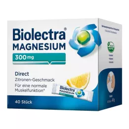 BIOLECTRA Magnesium 300 mg Direct Lemon Sticks, 40 kpl