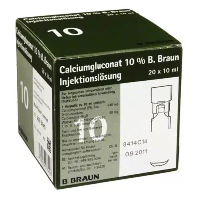 CALCIUMGLUCONAT 10% MPC Injektioneste, liuos, 20X10 ml