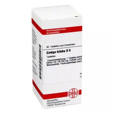 GINKGO BILOBA D 6 tablettia, 80 kpl GINKGO BILOBA D 6 tablettia, 80 kpl
