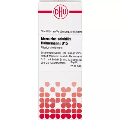 MERCURIUS SOLUBILIS Hahnemanni D 15 Laimennus, 50 ml